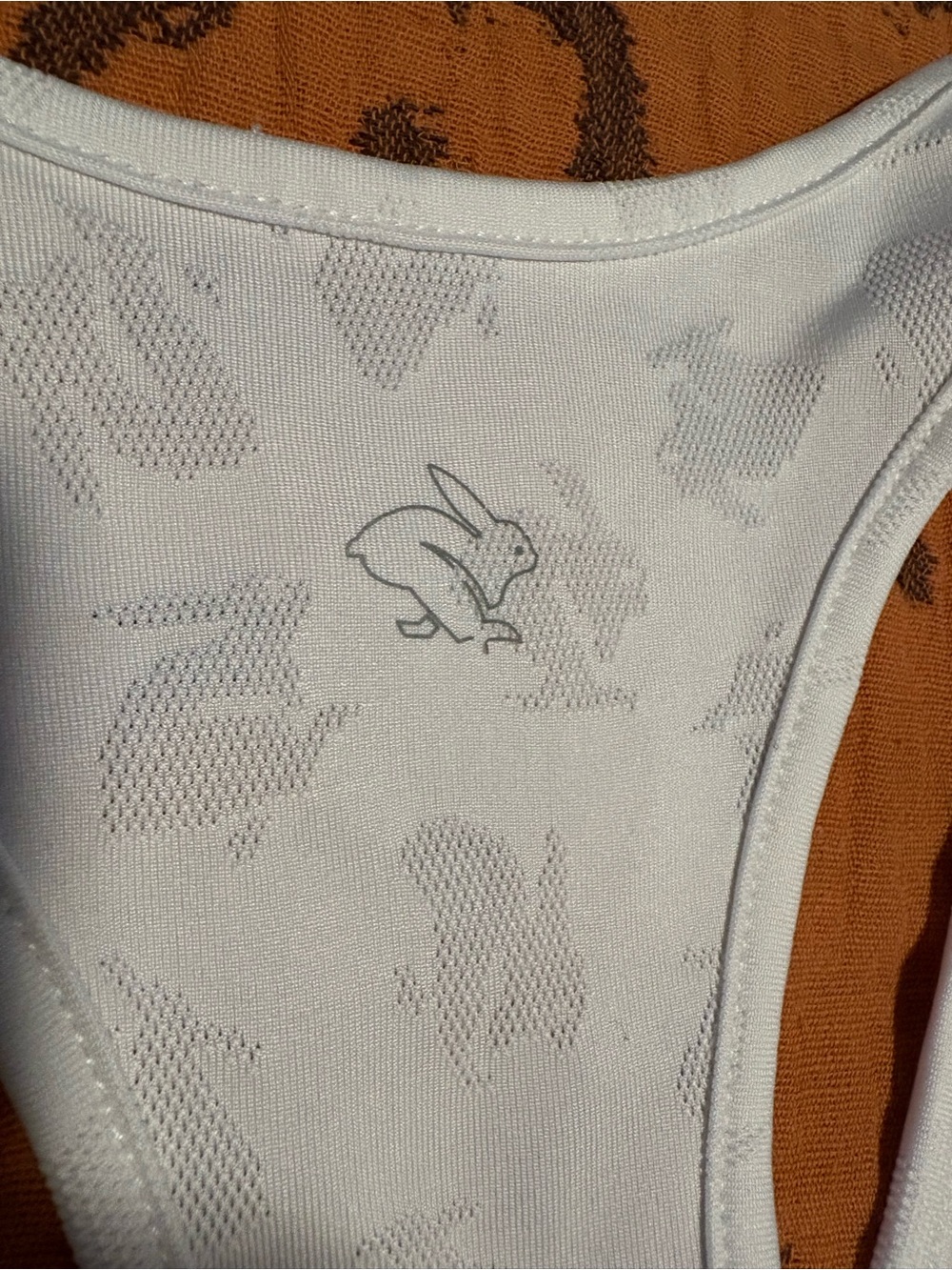 Rabbit White Racerback Running Tank Top - Picture 3 of 4